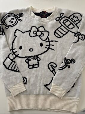 Hello Kitty Black & White Crewneck Sweater